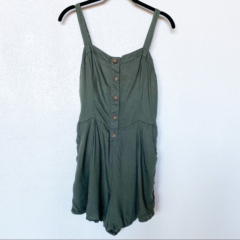 Hollister Green Button Sleeveless Romper Size Medium
